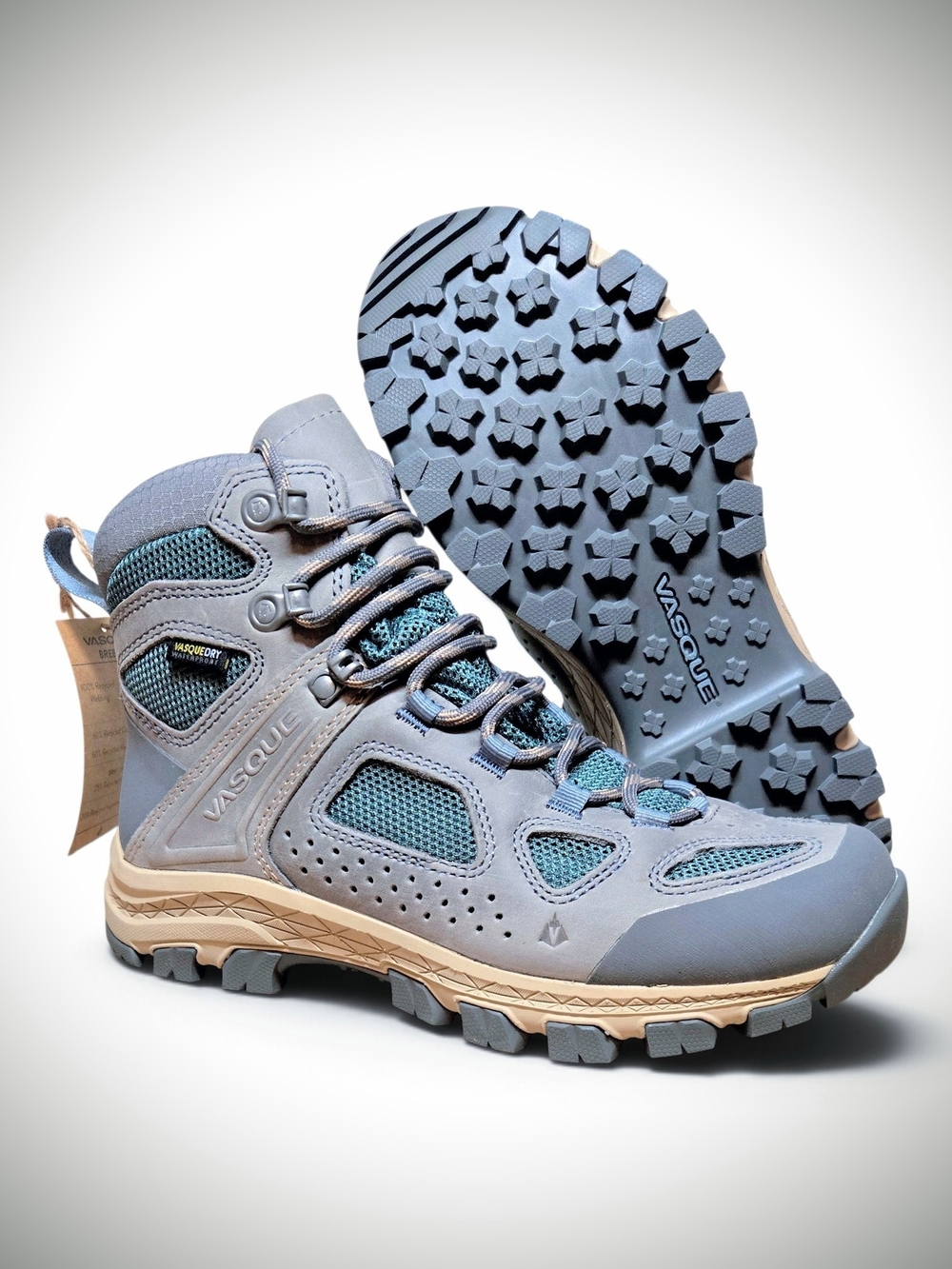 NEW $160 Vasque Women's 8.5 Breeze Waterproof Hiking Boot Gray/Green